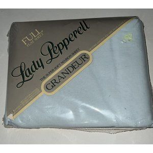 Vintage Lady Pepperell Full Flat Sheet Light Blue Solid 130 Thread Ct USA